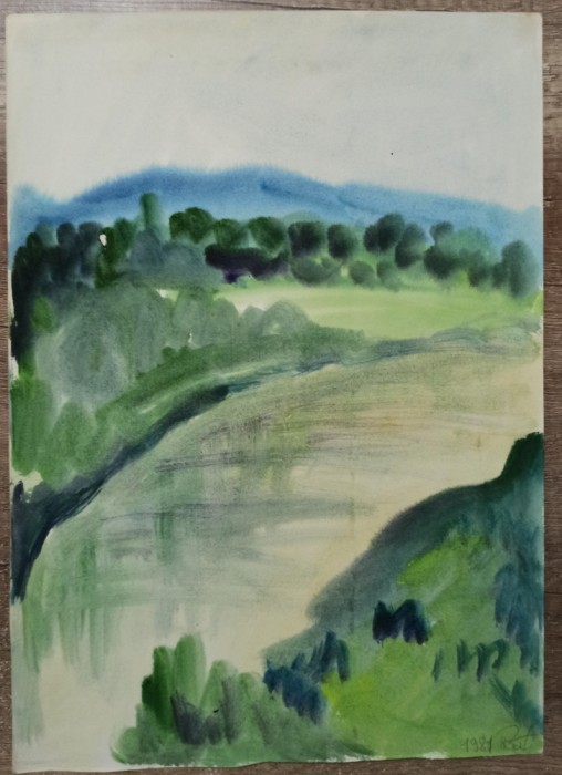 Lacul Dragomirna, Suceava// acuarela Raluca Raileanu 1981