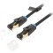 Patch Cord S/FTP Cat 8 PVC Textil Negru 0.5m