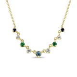 Cumpara ieftin Colier din Argint 925 Placat cu Aur, Medalion Cariera de Cristale Multicolore