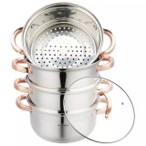 Set de 5 piese, oala pentru fiert cu abur, inox, diametru 20 cm, capacitate 3.1 litri, Klausberg