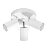 Lustră De Tavan Ring Alb Oțel 3 Becuri Tub Modern De Interior