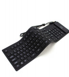 Tastatura flexibila USB sau PS2-Culoare Negru, Oem
