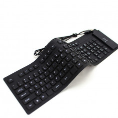 Tastatura flexibila USB sau PS2-Culoare Negru