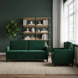 Cumpara ieftin Set de canapea cu spatiu de depozitare 2 buc. Verde inchis