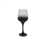 Pahar din sticla, 410 ml, Negru fum, cu picior, 22x6.5 cm, ATU-088998, Oem