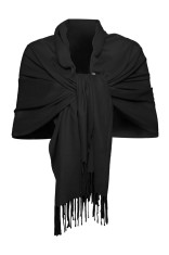 Esarfa tip sal din casmir, negru