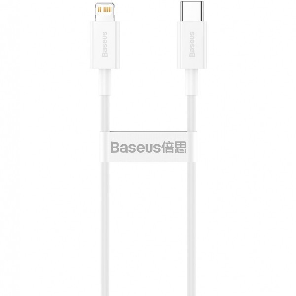 Cablu Date si Incarcare USB-C - Lightning Baseus Superior Series, 20W, 1m, Alb CATLYS-A02