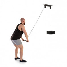 KLARFIT Hangman, scripete, instalare pe tavan, bara pentru triceps, cablu de 2 m, culoare neagra foto