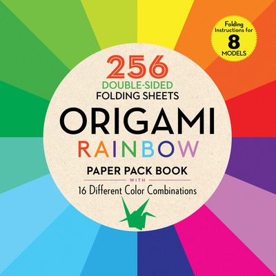 Origami Rainbow Paper Pack Book: 256 Double-Sided Folding Sheets - 16 Different Color Combinations (Instructions for 8 Projects) foto