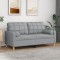 Gossi canapea cu 2 locuri cu pernute, gri deschis, 140 cm, textil