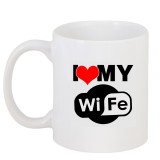 Cana alba personalizata &quot;I love my vife&quot;, INOVATIX&reg;. 330ml
