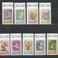 Mongolia 1997 - #695 Orhidee si Fluturi NEDANTELATE 9v MNH