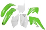 Kit plastice Kawasaki KXF 250 04- 05 Verde Alb, UFO