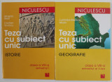 SET TEZA CU SUBIECT UNIC - ISTORIE , GEOGRAFIE , CLASA A VIII -A , SEMESTRELE I si II , VOLUMELE I - II , de MAGDA STAN si CRISTIAN VORNICU , LUMINI