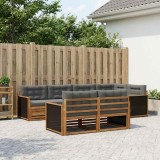 vidaXL Set de canapele de exterior cu pernă 7 pcs Natural și Antracit 3383465