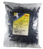 Set 100 dibluri negre de perete pentru fixare colier cablu 43.4x10mm gaura 8mm 9771 Cobra