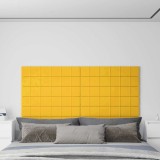 Panouri de perete 12 buc. galben 90x15 cm catifea 1,62 m&sup2;