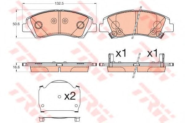 Set placute frana,frana disc SUZUKI VITARA (LY) (2015 - 2016) TRW GDB3618