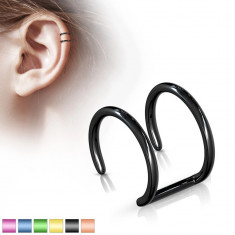 Inel fals pentru ureche, anodizat, cu buclă dublă - Culoare Piercing: Ametist