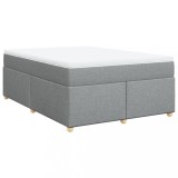 Cumpara ieftin Pat continental cu saltea, gri deschis, 160x200 cm, textil