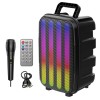 Boxa Portabila ZQS8155, 45W, Bluetooth 5.0, USB, FM, Microfon, LED, Acumulator 3600mAh, Negru