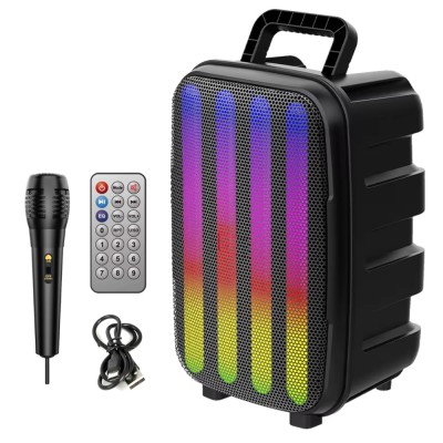 Boxa portabila cu microfon ZQS8155, 45W PMPO, BT/USB/FM, 3600mAh foto