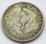 505. Moneda Africa de Sud 6 pence 1927 - Argint 0.800 ("ZUID-AFRIKA - 6 PENCE")