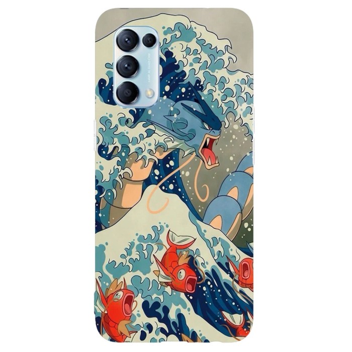 Husa compatibila cu Oppo Find X3 Lite model Gyarados and Magickarp Wave Pokemon, Silicon, TPU, Viceversa
