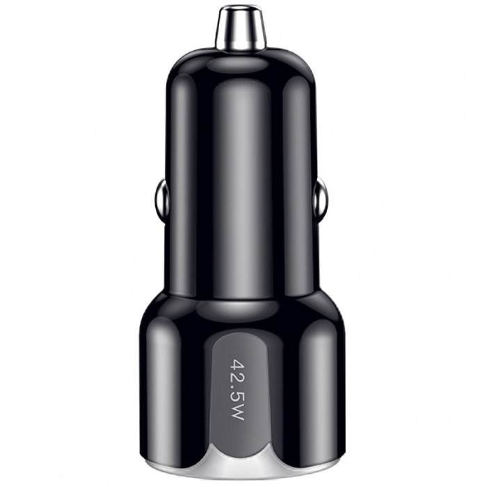 Incarcator Auto USB Totu Design DCCPD-07, 1 X USB - 1 X USB Tip-C, Quick Charge, 42.5W, Negru