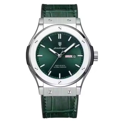 Poedagar Ceas barbatesc de mana Casual Business Analog Quartz Verde foto