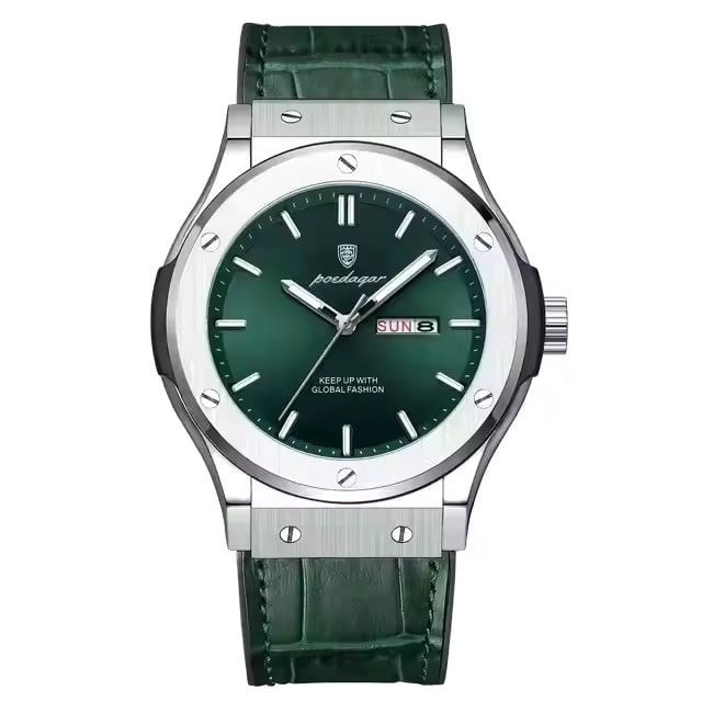 Poedagar Ceas barbatesc de mana Casual Business Analog Quartz Verde