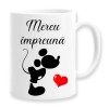 Cana alba personalizata Mereu impreuna Mickey, INOVATIX&reg;. 330ml, Oem