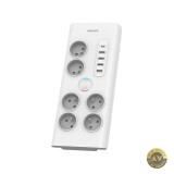 Prelungitor Philips 35W 3A 4 x USB-A - 1 x USB-C - 6 x Schuko Alb PHIL-SPN7060WA/60