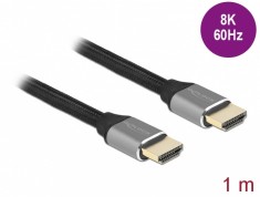 Cablu Ultra High Speed HDMI 48 Gbps 8K60Hz/4K240Hz 1m Gri Certificat, Delock 83995