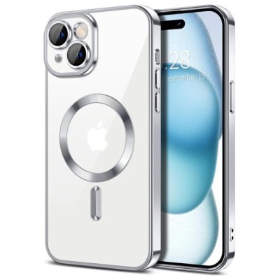 Husa pentru iPhone 15 - Techsuit Luxury Crystal MagSafe - Silver foto