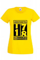 TRICOU GALBEN &amp;quot;VARSTOMETRU 18 ANI&amp;quot;, TRICOU MAJORAT foto