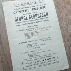 Program/pliant concert George Georgescu, 1944