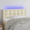 vidaXL Tăblie de pat cu LED, crem, 100x5x78/88 cm, piele ecologică 3121698