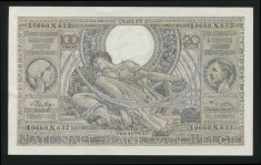 u847 BELGIA 100 FRANCS 20 BELGAS 15 MAI 1943 BANCNOTA NECIRCULATA UNC foto