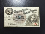 SUEDIA 5 KRONOR 1945 SUPERBĂ