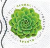 S.U.A. (16) - Green Succulent, 2017 - obliterat, SUA, Flora, Stampilat