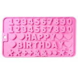 Cumpara ieftin Matrita din silicon alimentara pentru litere si cifre, reutilizabila, 21.5x11.5 cm - Roz
