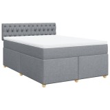 Cumpara ieftin Pat continental, gri deschis, 140x200 cm, material textil