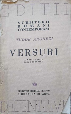 VERSURI. A TREIA EDITIE IARAS ADAOGITA-TUDOR ARGHEZI-251570 foto