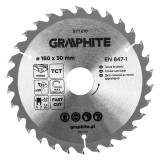 Disc fierastrau vidia Graphite 160 x 30 mm, 30 dinti pentru lemn