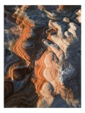 Tablou Canvas, "Dansul culorilor pe st&acirc;ncile deșertului", Maro, Portocaliu, Ocru, Texturi, Valuri, Erodare, Stratificare, Natură, Abstract, Organic, G