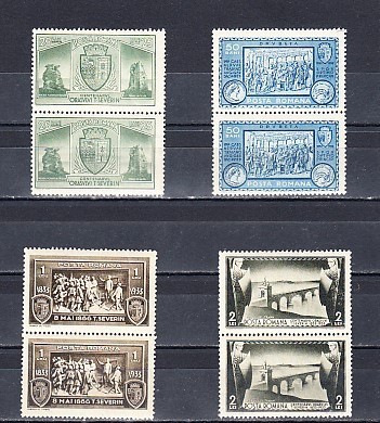 M1 TX7 7 - 1933 - Centenarul orasului Turnu Severin - pereche de doua timbre foto