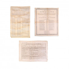 Colecție de 3 documente, poem funebru, examen cu nouă întrebări din domeniul juridic, panegiric, 1790-1838 - D