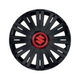 Cumpara ieftin Set 4 capace roti Negre Cu Inel Rosu Active R15 pentru gama auto Suzuki, Autohelix MSA