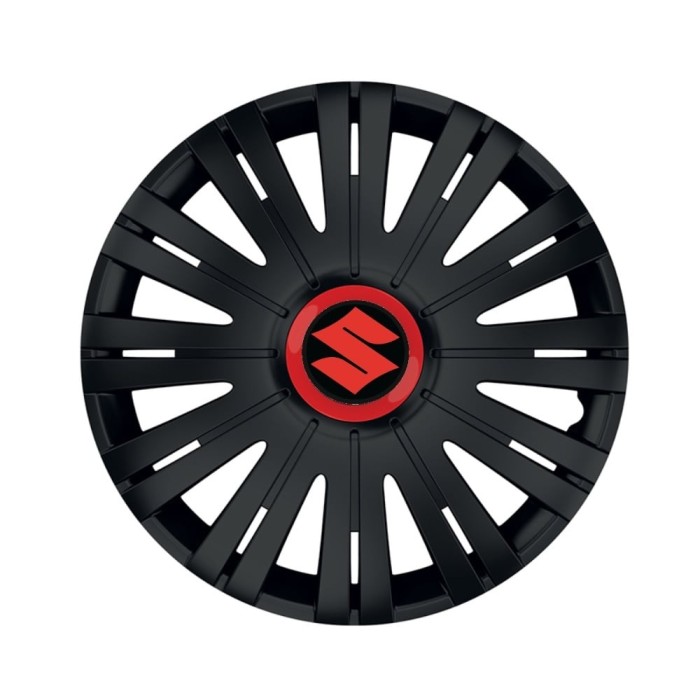 Set 4 capace roti Negre Cu Inel Rosu Active R15 pentru gama auto Suzuki
